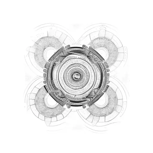a horizontal lozeng with spirals in it tattoo design idea