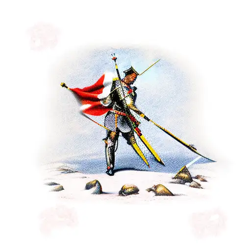 St. George's spear wrapped in cherry tree  tattoo design idea