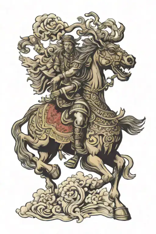 tibetan Prat flag Elements windhorse tattoo design idea