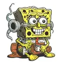 Spongebob holding a book tattoo design idea