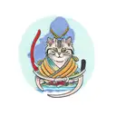 Samurai Cat tattoo design idea