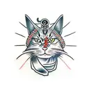 Samurai Cat tattoo design idea