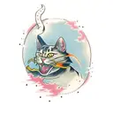Samurai Cat tattoo design idea