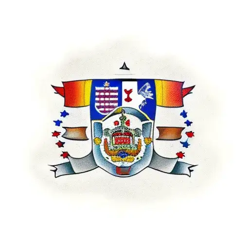 haz un tatuaje con los colores de las banderas chilena y española, en forma de dlor tattoo design idea