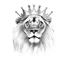 A powerful lion with a crown, representing the boss's authority and leadership full arm tattoo design idea