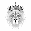 A powerful lion with a crown, representing the boss's authority and leadership full arm tattoo design idea