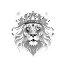 A powerful lion with a crown, representing the boss's authority and leadership full arm tattoo design idea