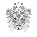 A powerful lion with a crown, representing the boss's authority and leadership tattoo design idea
