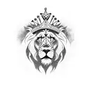 A powerful lion with a crown, representing the boss's authority and leadership tattoo design idea