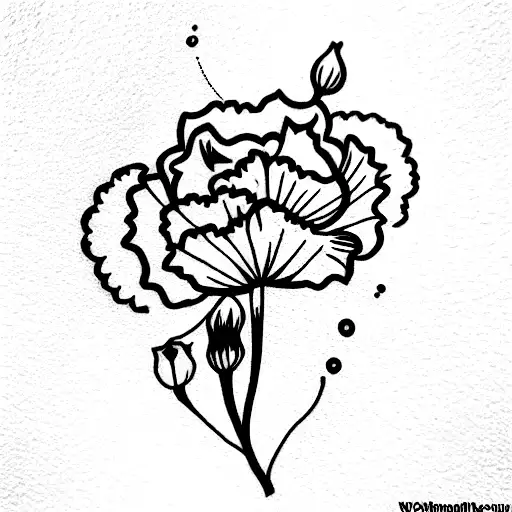 carnations tatto on the lower arm with a coverup with thin geometric lines and some splash of color  tattoo design idea