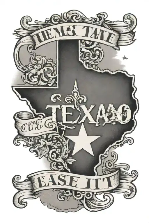 Texas, the Alamo, come and take it easy text tattoo design idea