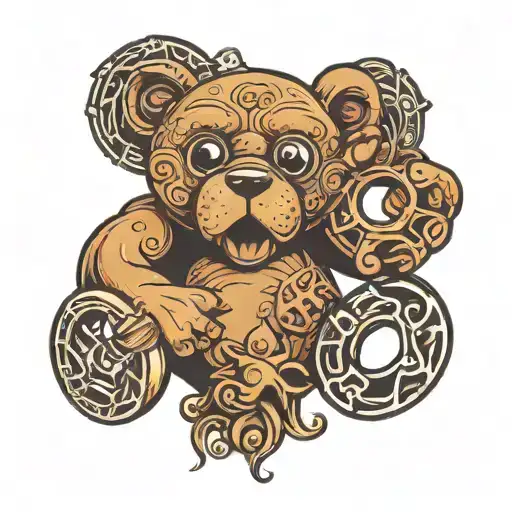 teddy brass knuckles tattoo design idea