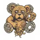 teddy brass knuckles tattoo design idea