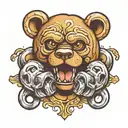 teddy brass knuckles tattoo design idea
