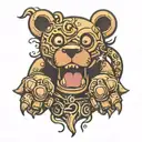 teddy brass knuckles tattoo design idea