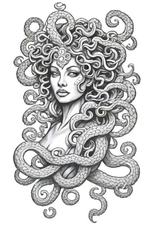 Medusa full body tattoo design idea