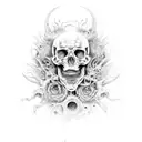 psychedelic horror tattoo design idea