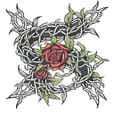 crown of thorns bracelet with laurel branches tattoo design idea