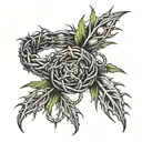 crown of thorns bracelet with laurel branches tattoo design idea