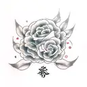 couple moon and roses tattoo design idea