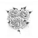 couple moon and roses tattoo design idea