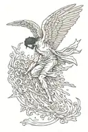 Icarus falling tattoo design idea