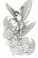 Icarus falling tattoo design idea
