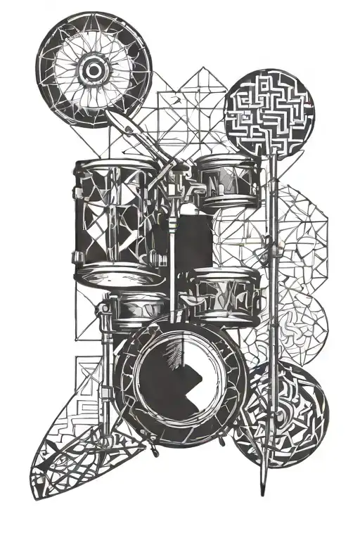 Drum and guitar made tattoo design idea