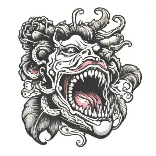 female lips biting anatomical heart  tattoo design idea