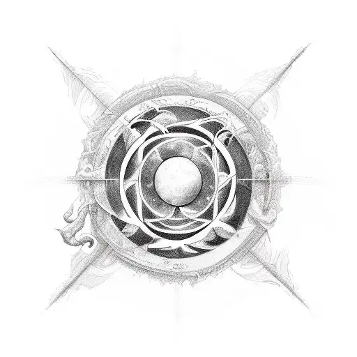 the four Aristotelian Elements - earth, water, air, and fire - presented in an even row inside of two tria tattoo design idea