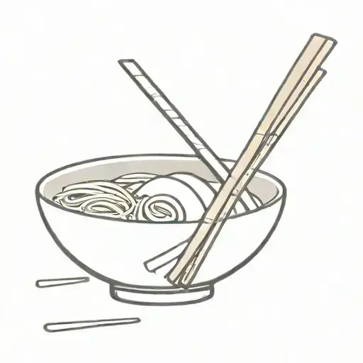 ramen bowl and chopsticks  tattoo design idea