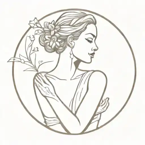tattoo shoulder to upper arm woman inner peace spirituality tattoo design idea