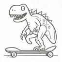 Dino on a skateboard tattoo design idea