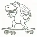 Dino on a skateboard tattoo design idea