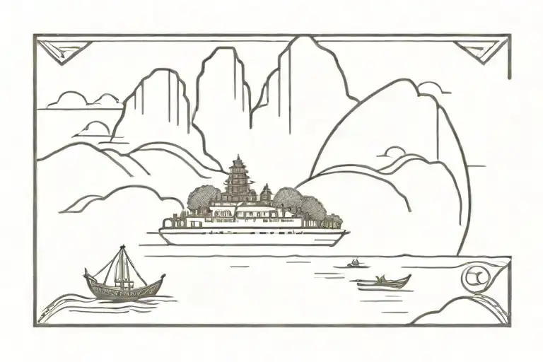 Laos riverboat tattoo design idea