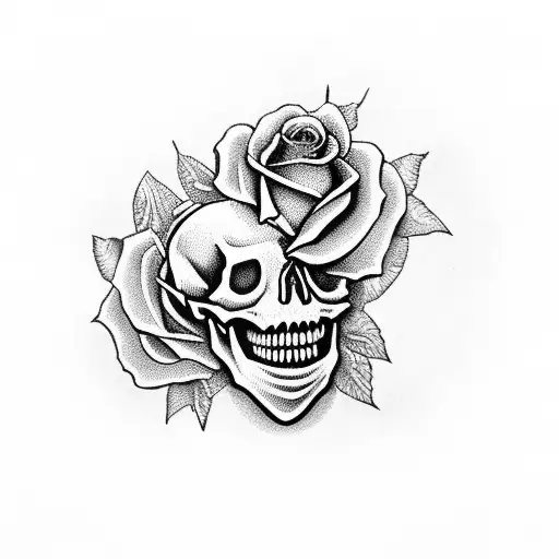 skull roses timepiece dove ruby heart tattoo design idea