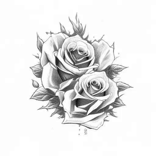 Three red roses for tattoo Stock Illustration  Adobe Stock