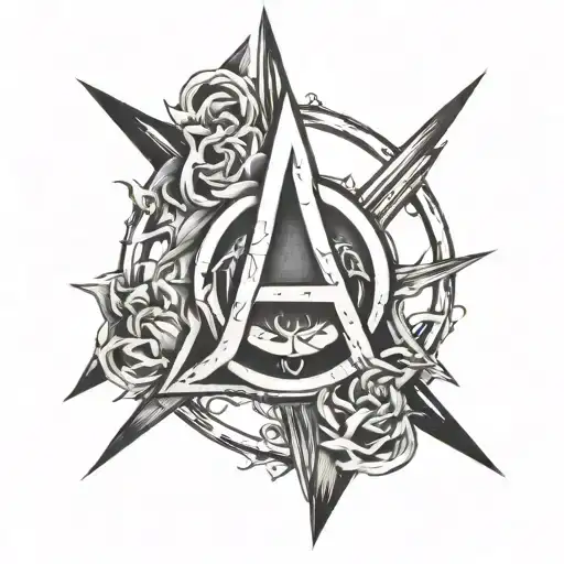 cover up anarchy symbol tattoo design idea