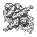 chicken nugget in dipping sauce tattoo design idea