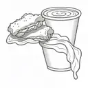 chicken nugget in dipping sauce tattoo design idea