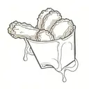 chicken nugget in dipping sauce tattoo design idea