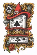 Ace of spades with fire with super mario 1 up mushroom and mechanical heart tattoo design idea
