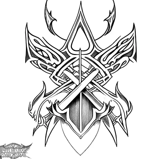 claymore sword tattoo design idea