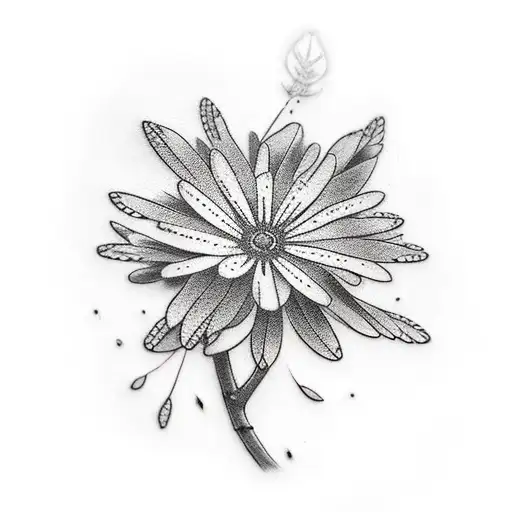 Branch with little flowers tattoo design idea