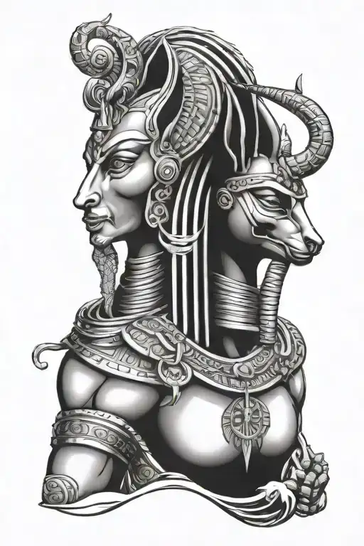 Osiris ve anubis tattoo design idea