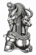 Osiris ve anubis tattoo design idea