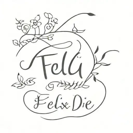 Felix and edie names incorporated tattoo design idea