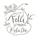 Felix and edie names incorporated tattoo design idea