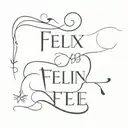 Felix and edie names incorporated tattoo design idea
