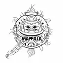 word: MACAPAGAL, with Philippine flag's sun tattoo design idea